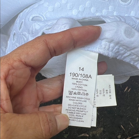 Kate Spade White Floral eyelet Lace midi dress size 14‎ - Picture 9 of 10